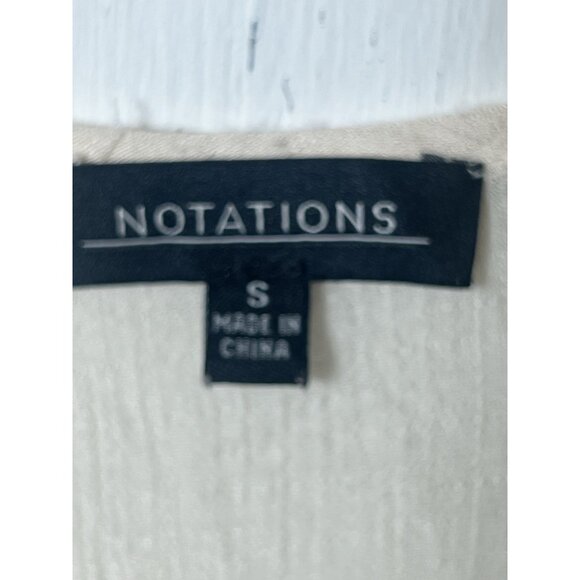 Notations White Cream Embroidered Cottagecore Bohemian Peasant Blouse Top S Q - Picture 6 of 8
